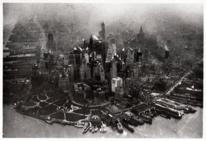 Vista aérea de Manhattan, Ciudad de Nueva York, EE.UU., desde un Zeppelin de Unbekannt