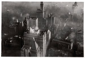 Vista aérea de Manhattan, Ciudad de Nueva York, EE.UU., desde un Zeppelin, 1928-1933