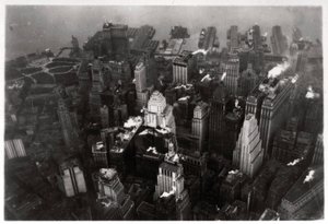 Vista aérea de Manhattan, Ciudad de Nueva York, EE.UU., desde un Zeppelin, 1928 1933