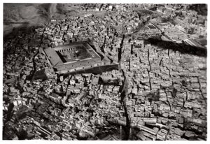 Vista aérea del Viejo Cairo, Egipto, desde un Zeppelin