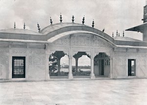 Agra. El Khas Mahal mostrando el Taj, c1910
