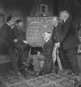 Albert Einstein y otros físicos en la casa de Paul Ehrenfest, Leiden, Países Bajos de Unbekannt