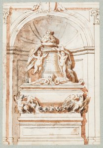 Página de álbum, un monumento funerario de Unbekannt