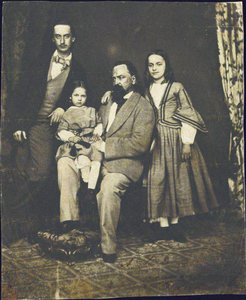 Alexander Herzen con sus hijos después de la muerte de su esposa Natalie de Unbekannt