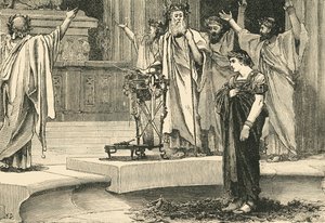 Alejandro en el Templo de Júpiter Amón, 1890 de Unbekannt