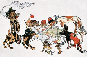 Caricatura alegórica de la Primera Guerra Mundial