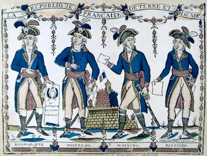 Alegorías de Bonaparte, Augereau, Massina, Berphier, Francia, 1789