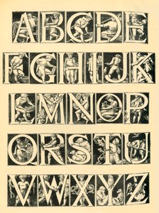Diseño de alfabeto para azulejos, 1864, 1881 de Unbekannt