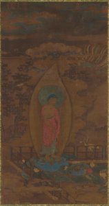 Amitabha Dando la Bienvenida a un Alma al Paraíso, dinastía Ming, siglos XVI-XVII