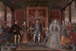 Una Alegoría de la Sucesión Tudor: La Familia de Enrique VIII de Unbekannt