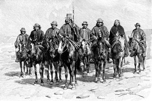 Un jefe mapuche araucano y su personal, ChileArgentina, 1895 de Unbekannt