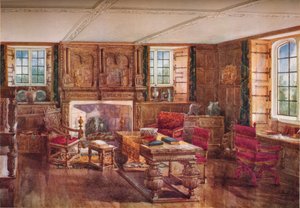 Una sala de estar isabelina, siglo XIX, 1923 de Unbekannt