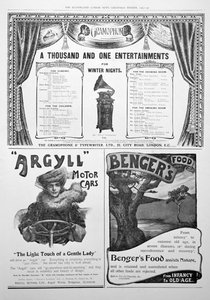 Una página de publicidad en el Illustrated London News, Navidad de Unbekannt