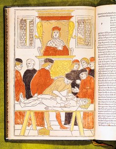 Clase de anatomía en Padua, Italia, 1483