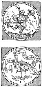 Cartas de juego antiguas: Sota y As, 1833 de Unbekannt