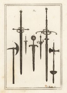 Espada antigua de dos manos 1,2, daga 3, espada y daga de los caballeros de San de Unbekannt