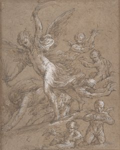 Ángeles y putti, siglo XVII de Unbekannt