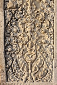 Angkor Wat, detalle tallado en la pared, flores, Siem Reap, Camboya de Unbekannt