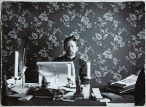 Antón Chéjov en su estudio en Yalta de Unbekannt