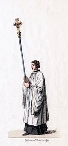 Portador de la cruz del arzobispo, diseño de vestuario para la obra de Shakespeare, Enrique VIII de Unbekannt