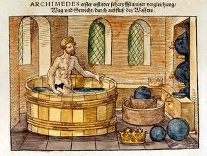 Arquímedes en su baño, 1547 de Unbekannt