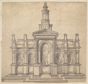 Tabernáculo con Forma Arquitectónica con un Santo y Cuatro Putti, ca. 1530-49 de Unbekannt