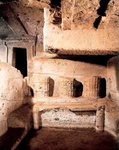 Arquitectura etrusca: tumba de campana. Siglo VII a.C. Cerveteri. Necrópolis de Monte Abatone. Italia de Unbekannt