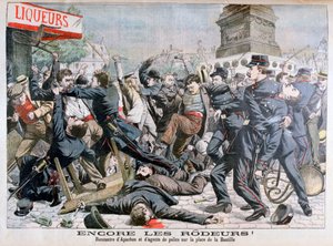 Criminales armados luchando con la policía, Place de la Bastille, París