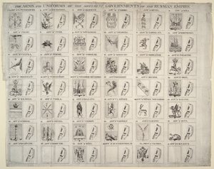 Armas y uniformes de los diferentes Gobernaciones del Imperio Ruso, 1760 de Unbekannt