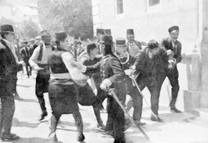 Arresto de Gavrilo Princip, asesino del Archiduque Francisco Fernando, 1914 de Unbekannt