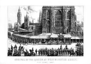 Llegada de la Reina a la Abadía de Westminster, Londres, 21 de junio, 1887, 1889