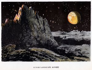 Impresión artística del paisaje lunar al atardecer, 1884