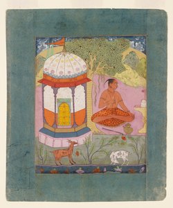 Asceta en un paisaje, ilustrando el modo musical Bangali Ragini