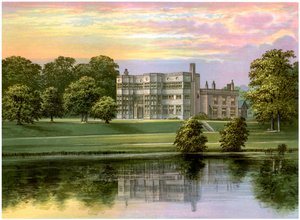 Astley Hall, Lancashire, hogar del Baronet de Hoghton, c1880