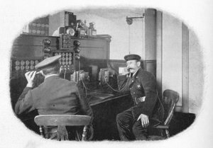 En el teléfono, Brigada de Bomberos de Londres, c. 1900-1901 de Unbekannt