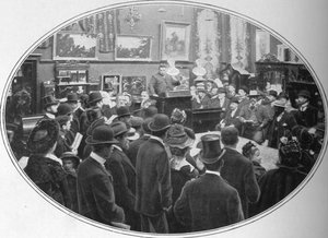 Subasta en progreso en Phillips subastadores, Londres, c1901 de Unbekannt