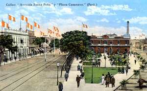 Avenida Saenz Peña y Plaza Casanave, Callao, Perú de Unbekannt