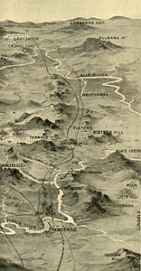 Mapa de globo ilustrando la Batalla de Pieters y el alivio de Ladysmith, 1900 de Unbekannt