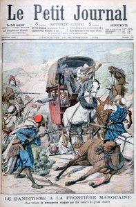 Bandidos atacando una diligencia en la frontera marroquí, 1904 de Unbekannt
