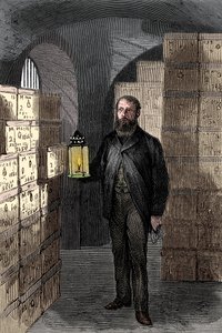 Tienda de billetes en las bóvedas del Banco de Inglaterra, c1870 de Unbekannt