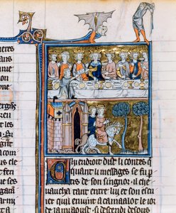 Banquete y jinetes, c1280-1290