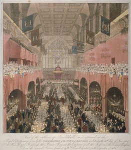 Banquete en el Guildhall, Ciudad de Londres, 1814-1815 de Unbekannt