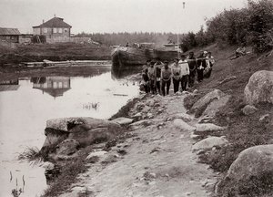 Remolcadores de barcazas en el Volga, Rusia, c1895 de Unbekannt