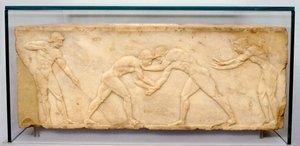 Friso en bajorrelieve de luchadores, c500 a.C.