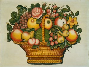 Cesta de Frutas con Flores de Unbekannt