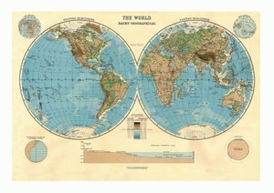 Mapa batiorográfico del mundo de Unbekannt