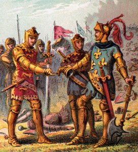 Batalla de Poitiers, 1356, c1850 de Unbekannt