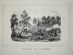 Batalla entre tropas rusas y caballería francesa cerca de Ostrovno 25-26 de julio de 1812