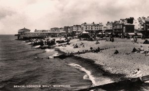 Playa, mirando al oeste, Worthing, Sussex, 1935 de Unbekannt