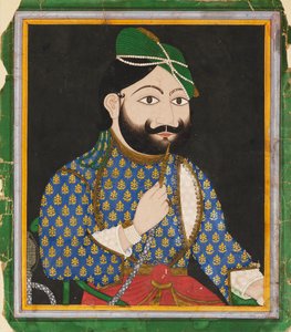 Hombre barbudo con turbante verde, siglo XIX de Unbekannt